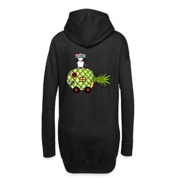 Ananas Wohnmobil Ferien Maus Reise Reisen Kind - Hoodie-Kleid - Schwarz - Hinten