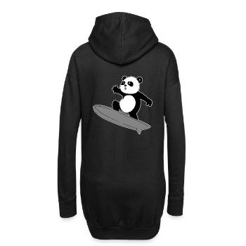 Panda Surfer - Hoodie-Kleid - Schwarz - Hinten