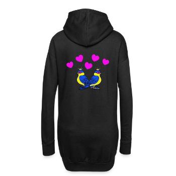 Birds Love Hearts Relation Saint-Valentin - Sweat-shirt à capuche long Femme - noir - Dos
