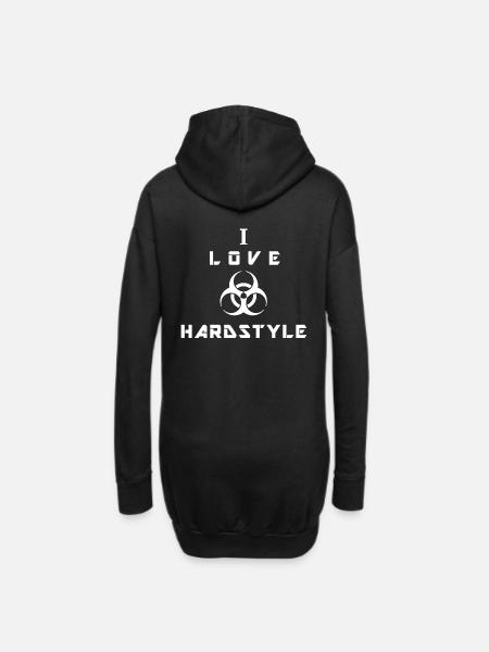 I Love Hardstyle - Hoodie-Kleid - Schwarz