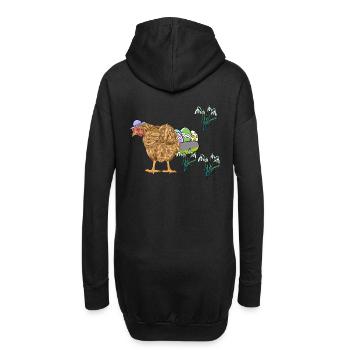 Poulet Volaille Œufs Nid Œufs de Pâques Pâques - Sweat-shirt à capuche long Femme - noir - Dos