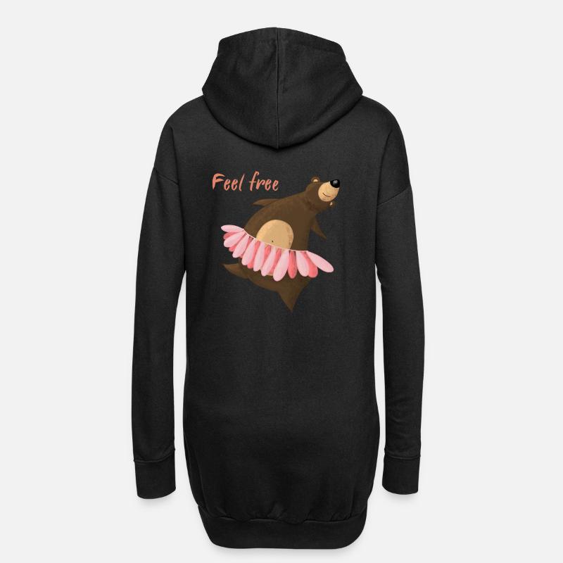 Tanzbär - Hoodie-Kleid - Schwarz