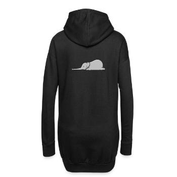 Éléphant t-shirt plantes animales fatiguées déprimé - Sweat-shirt à capuche long Femme - noir - Dos