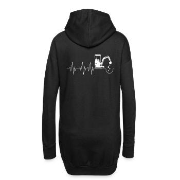 Conducteur / conductrice de pelle hydraulique Heartbeat Baggerfreund Construction - Sweat-shirt à capuche long Femme - noir - Dos