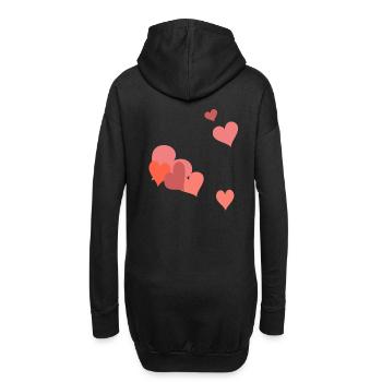 In Love Heartfelt Love Hearts Valential Lovers - Sweat-shirt à capuche long Femme - noir - Dos