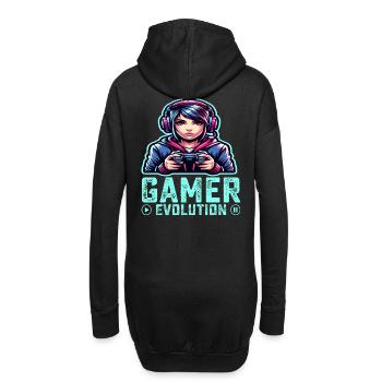 Die Evolution eines Gamers, cooles Gaming-Design - Hoodie-Kleid - Schwarz - Hinten