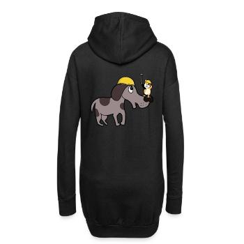 Hausmeister Handwerker Berufe Hund Hamster Job - Hoodie-Kleid - Schwarz - Hinten