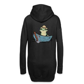 Grenouille, Grenouilles, Bateau, Étang, Nature - Sweat-shirt à capuche long Femme - noir - Dos