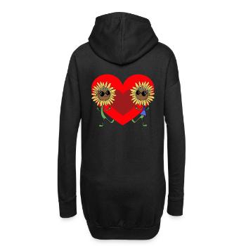 Sommer Sonnenblume Blume Garten Liebe Flora Paar - Hoodie-Kleid - Schwarz - Hinten