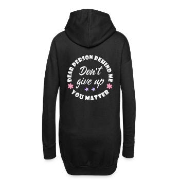Chère personne derrière moi, n’abandonne pas, tu es wi - Sweat-shirt à capuche long Femme - noir - Dos