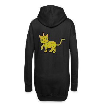 Licornes, Chats, Chats, Animaux Mythiques - Sweat-shirt à capuche long Femme - noir - Dos