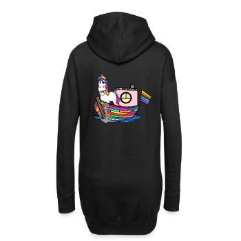 Licornes arc-en-ciel Sailors Rainbow drapeau - Sweat-shirt à capuche long Femme - noir - Dos