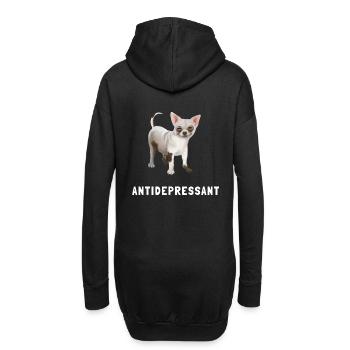 Hund - Chihuahua Antidepressant - Hoodie-Kleid - Schwarz - Hinten
