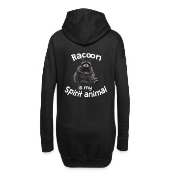 Waschbär - my spirit animal - Hoodie-Kleid - Schwarz - Hinten