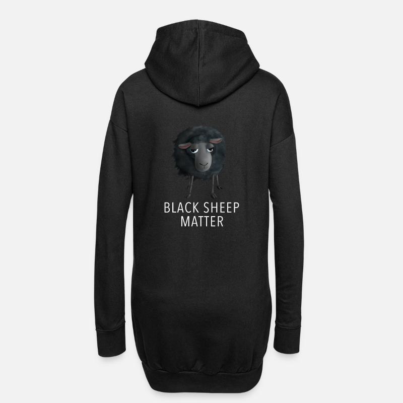 Süßes Schaf - Black Sheep Matter - Hoodie-Kleid - Schwarz