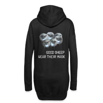Süßes Schaf - Good sheep wear their mask - Hoodie-Kleid - Schwarz - Hinten