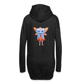Fleißige Zahnfee mit lächelndem gesunden Zahn - Hoodie-Kleid - Schwarz - Hinten