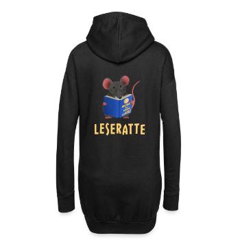 Leseratte / Bücherwurm - Hoodie-Kleid - Schwarz - Hinten