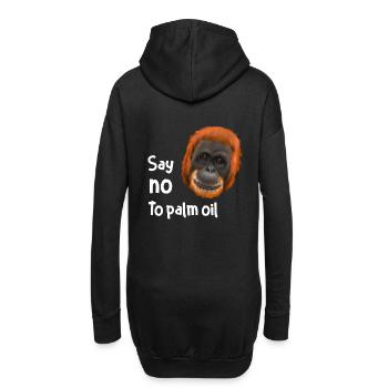 Monkey Ape Orang Utan - Dites non à l'huile de palme - Sweat-shirt à capuche long Femme - noir - Dos