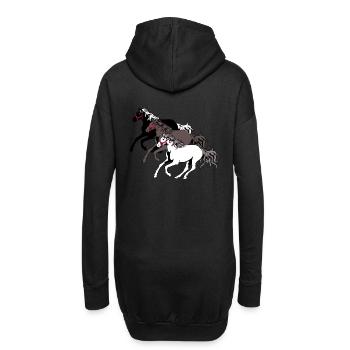 Chevaux sauvages Troupeau Cheval Galop Cheval Course Poney - Sweat-shirt à capuche long Femme - noir - Dos