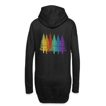 LGBT Sapin Arc-en-ciel Épicéa Forêt Arbres Arbre - Sweat-shirt à capuche long Femme - noir - Dos