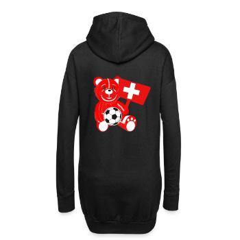 Teddy Fussball Schweiz - Hoodie-Kleid - Schwarz - Hinten