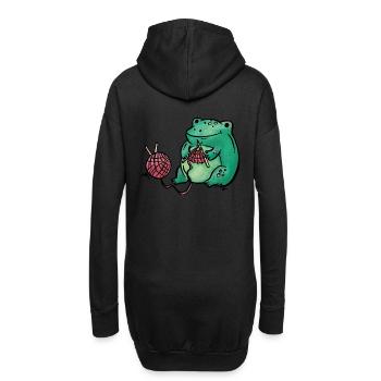 Grenouille tricot à la main - Sweat-shirt à capuche long Femme - noir - Dos