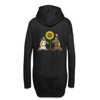 Tournesol Hippie Cheval Chevaux Cavalier - Sweat-shirt à capuche long Femme - noir - Dos