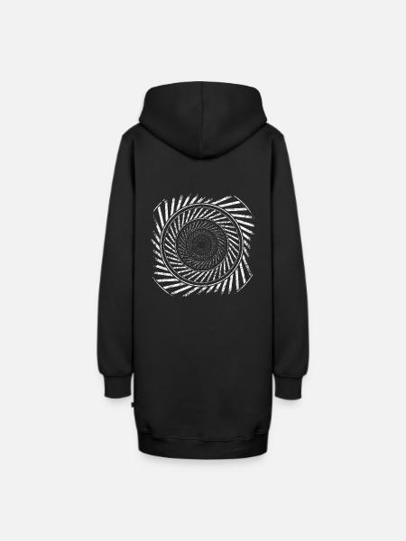 23K19spiral - Hoodie-Kleid - Schwarz