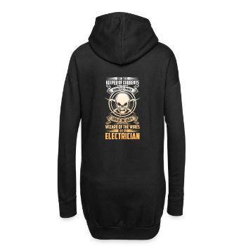 Électricien électricité prise de courant cadeau électricité - Sweat-shirt à capuche long Femme - noir - Dos