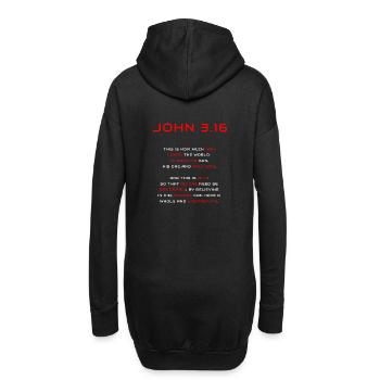 Jesus is Lord, John 3,16 - Hoodie-Kleid - Schwarz - Hinten