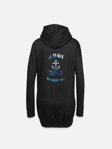 Ahoi Hamburg - Hoodie-Kleid - Schwarz