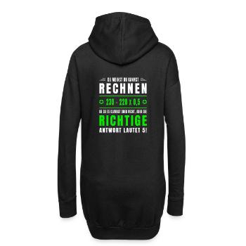 Mathe, Mathematik, Rechnen, Spruch, Mathelehrer - Hoodie-Kleid - Schwarz - Hinten