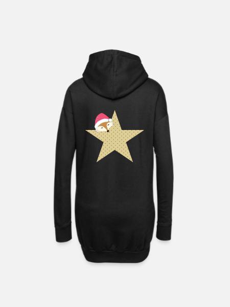 Fuchs Stern Weihnachtszeit - Geschenkidee - - Hoodie-Kleid - Schwarz