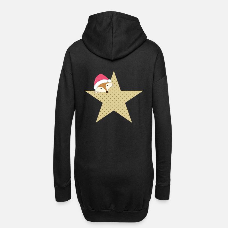 Fuchs Stern Weihnachtszeit - Geschenkidee - - Hoodie-Kleid - Schwarz