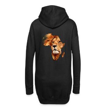 Afrika Löwe - Hoodie-Kleid - Schwarz - Hinten