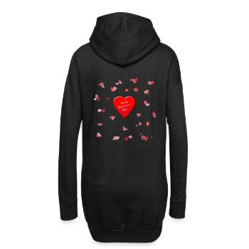Happy Valentine's Day Valentinstag - Hoodie-Kleid - Schwarz - Hinten
