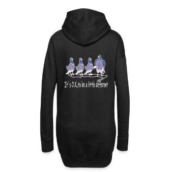 Pigeons, Be Different, Gym, Body Building, Workout FUN - Sweat-shirt à capuche long Femme - noir - Dos