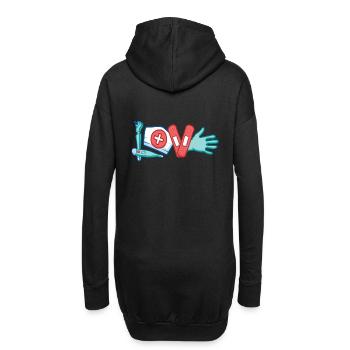 Infirmière, aide-soignant, love, cadeau de clinique - Sweat-shirt à capuche long Femme - noir - Dos
