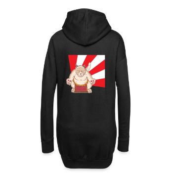 Katze Sumo Japan Ringer Kämpfer Sport Anime Manga - Hoodie-Kleid - Schwarz - Hinten