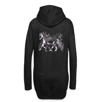 Himmlisch Wildpferde Hengst Reiter Pferdenarr - Hoodie-Kleid - Schwarz - Hinten