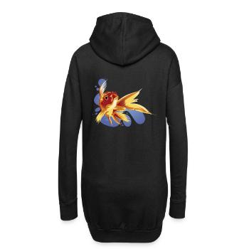 Poissons Poissons Aquarium Ailerons Étang Jardin Aileron - Sweat-shirt à capuche long Femme - noir - Dos