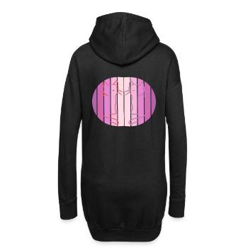 Retro Katzen Vintage 80er 90er Mädchens - Hoodie-Kleid - Schwarz - Hinten
