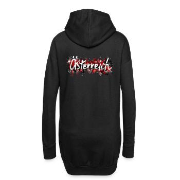Österreich / Schriftzug mit Farbklecksen - Hoodie-Kleid - Schwarz - Hinten