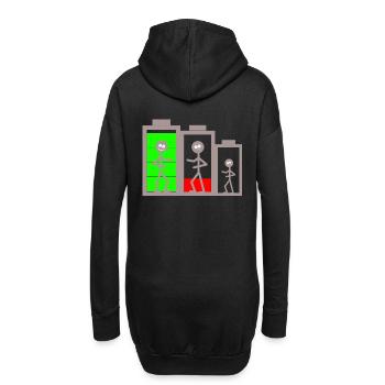 Batteri Energie Akku Power Batterien - Hoodie-Kleid - Schwarz - Hinten
