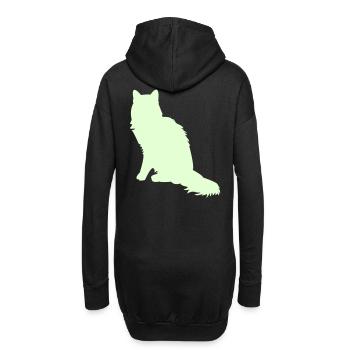 Maine Coon - Hoodie-Kleid - Schwarz - Hinten