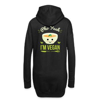 Pho Yeah! I´m Vegan | Süßes Desgin für Veganer - Hoodie-Kleid - Schwarz - Hinten