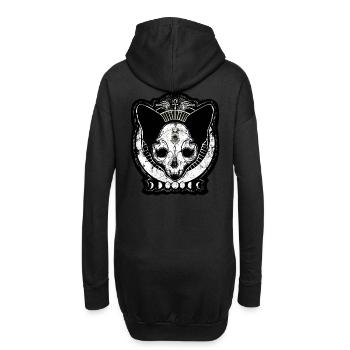 Chat Déesse de la Nuit - Sweat-shirt à capuche long Femme - noir - Dos