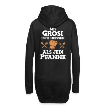 Mis Grosi isch heisser als jede Pfanne Oma Schweiz - Hoodie-Kleid - Schwarz - Hinten