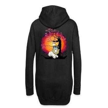 Arbre, Fleur De Cerisier, Fleur De Cerisier, Mouton, Lion, Couronne - Sweat-shirt à capuche long Femme - noir - Dos